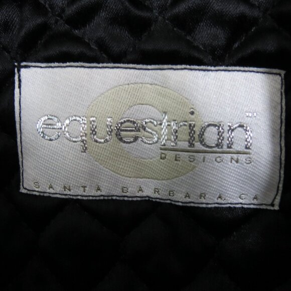 Equestrian Designs Velvet Vest Black Waistcoat Pockets Riding Dressage Sz Small - Picture 4 of 6